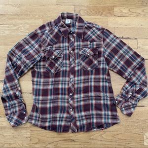 Brown flannel True Religion button up